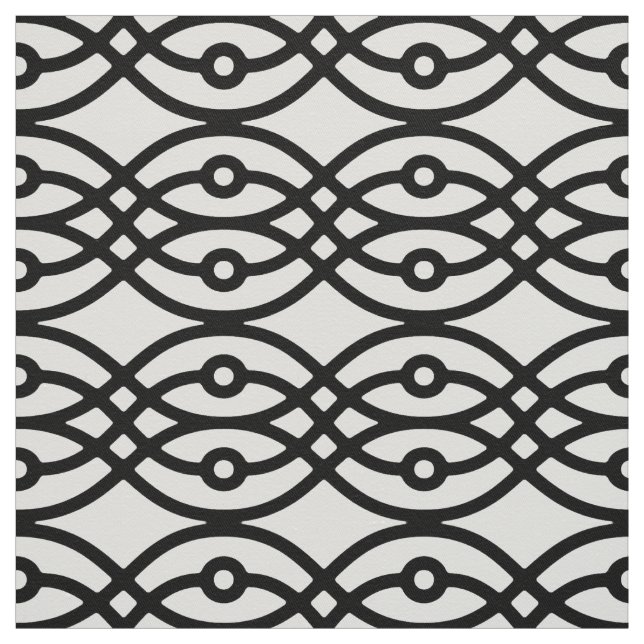 Tela Impresión de Kimono, negro sobre blanco (Retal)