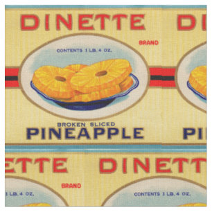 Tela impresión de la etiqueta de la piña de Dinette de