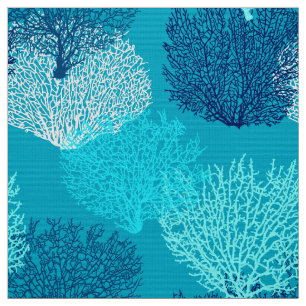 Tela Impresión de la fan, turquesa, aguamarina y azul