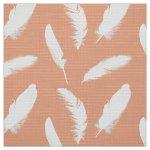 Tela Impresión de la pluma blanca en el melocotón sua