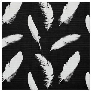Tela Impresión de la pluma blanca en negro