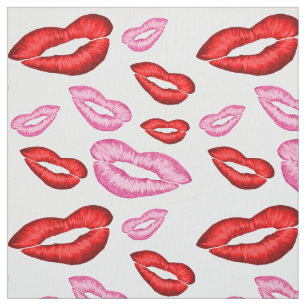 Tela Impresión de lápiz labial rojo y rosa