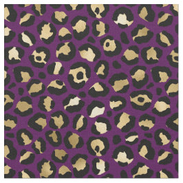 Tela Impresión de leopardo morado y dorado