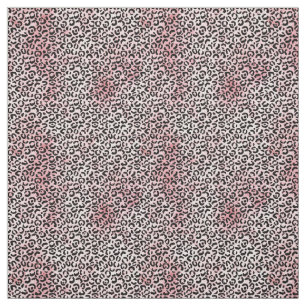 Tela Impresión de leopardo negro blanco PinK