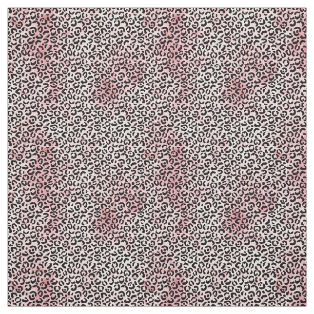 Tela Impresión de leopardo negro blanco PinK (Retal)