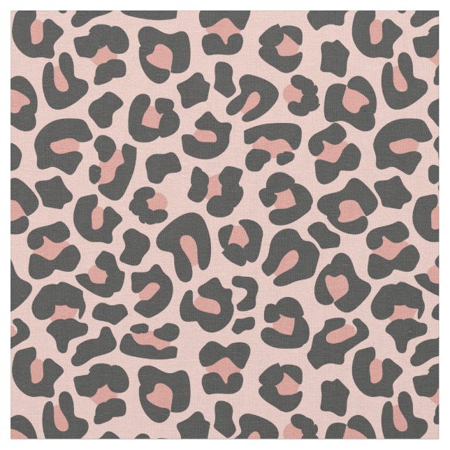 Tela Impresión de leopardo negro rosa Rubor (De cerca)