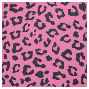 Tela Impresión de leopardo rosa y negro