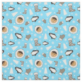 Tela Impresión de Navidades de niños inuit alaska esqui