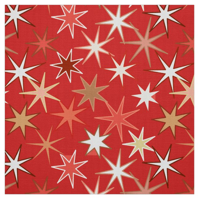 Tela Impresión de Starburst moderna, Naranja de mandarí (Retal)