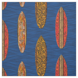 Tela Impresión de tablas de surf vintage hawaianas de g
