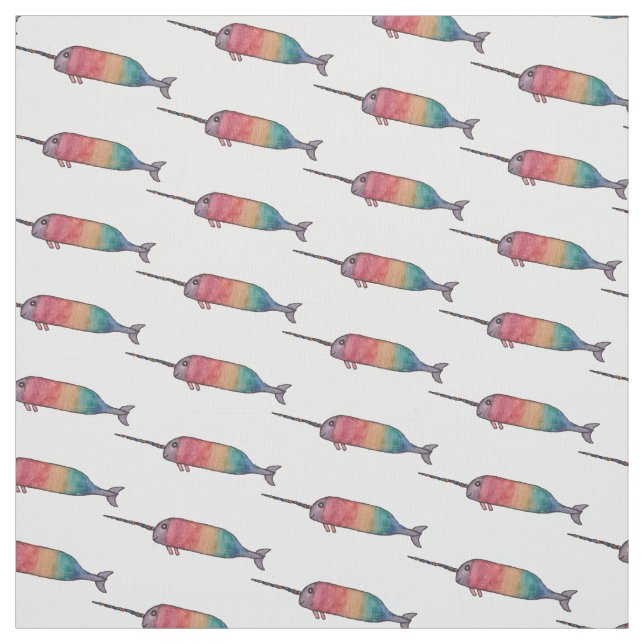 Tela Impresión de trama de Narwhal de arcoiris (Retal)