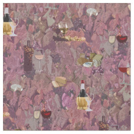 Tela Impresión de vino y queso