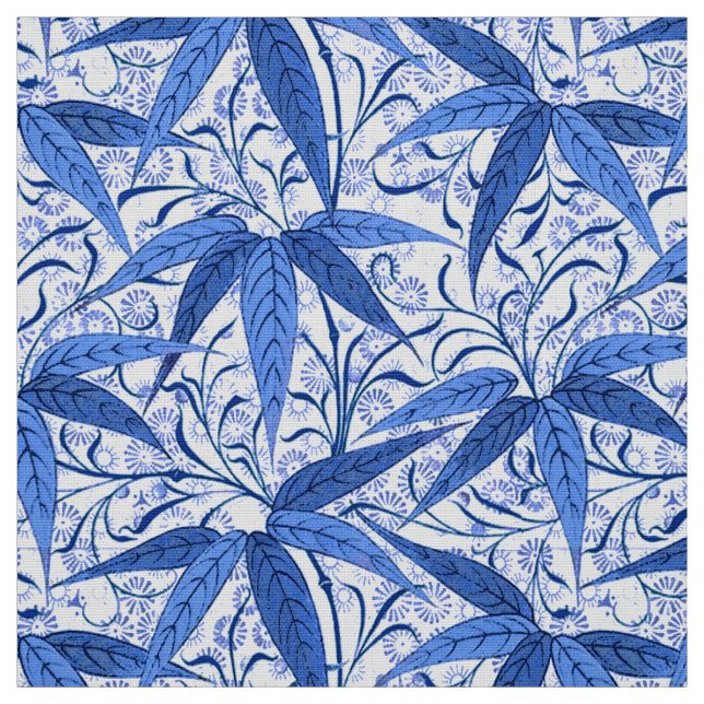 Tela Impresión de William Morris, azul de cobalto y (Retal)