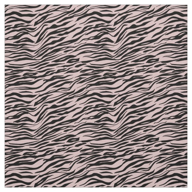 Tela Impresión de zebra negra de Rubor rosa (Retal)
