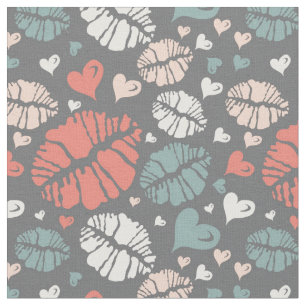 Tela Impresión del beso y modelo del corazón