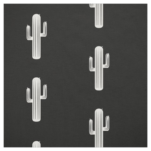 Tela Impresión del cactus en blanco y negro (Retal)