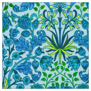 Tela Impresión del jacinto de William Morris, azul
