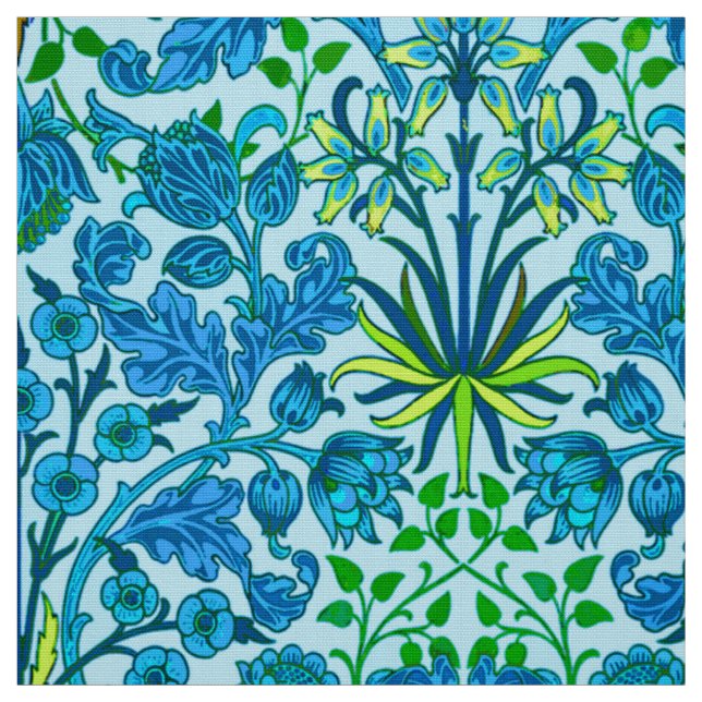 Tela Impresión del jacinto de William Morris, azul (Retal)