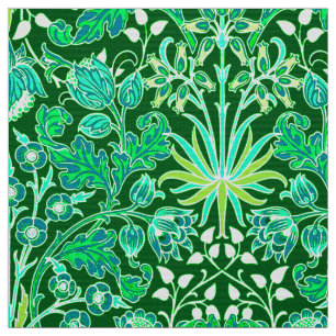 Tela Impresión del jacinto de William Morris, verde