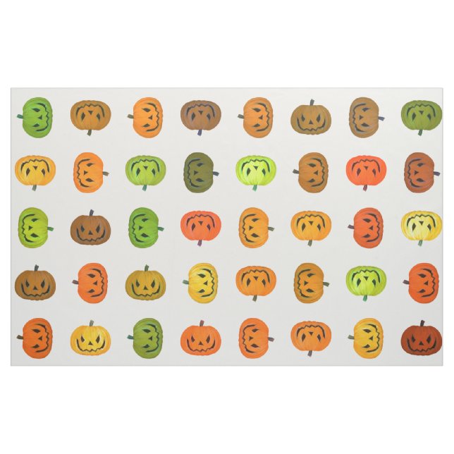 Tela Impresión divertida de Jack-O-Lantern ("Cuarto gordo" (fat quarter))