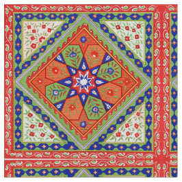 Tela Impresión floral de cuadrados y diamantes