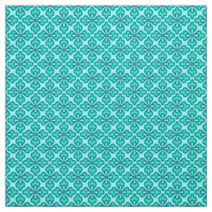 Tela Impresión floral kimono, turquesa, marina y aqua