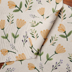 Tela Impresión floral mínima en amarillo y verde