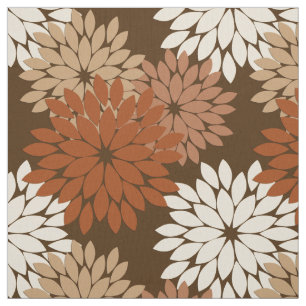 Tela Impresión floral moderna del kimono, Brown oscuro