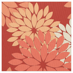 Tela Impresión floral moderna del kimono, mandarina