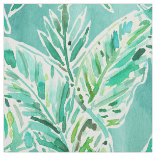 Tela Impresión FRONDOSA de la hoja del plátano del