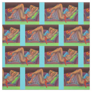 Tela impresión hermosa del chica del perno-para arriba
