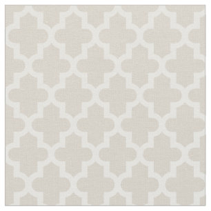 Tela Impresión marroquí de Linen Beige