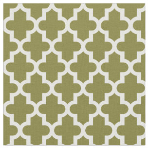 Tela Impresión marroquí verde oliva