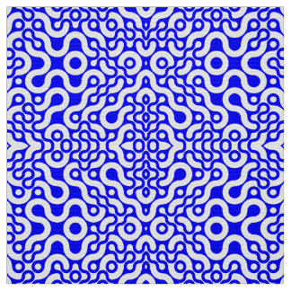 Tela Impresión moderna azul de mediados de siglo