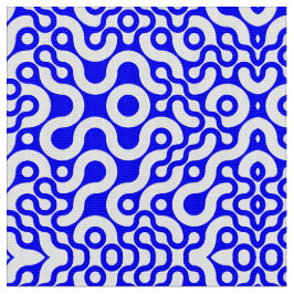 Tela Impresión moderna azul de mediados de siglo