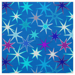 Tela Impresión moderna de Starburst, azul cerúleo