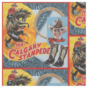 Tela Impresión occidental del collage del vaquero del