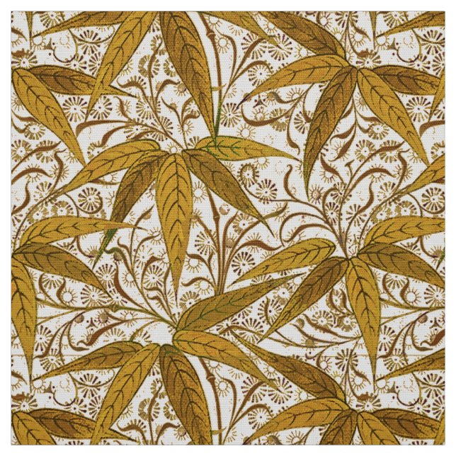 Tela Impresión, oro y crema de bambú de William Morris (Retal)
