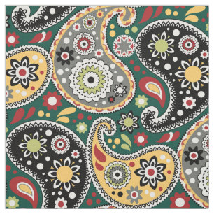 Tela Impresión paisley de colores barrocos bohemios de