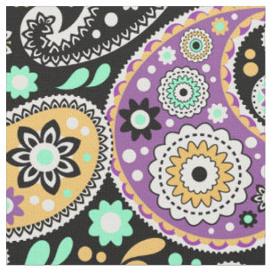 Tela Impresión paisley púrpura moderna bohemia