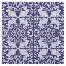 Impresión pequeña de pájaro de conejo azul y blanc