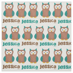 Tela Impresión personalizada de pájaro azul marrón sabi