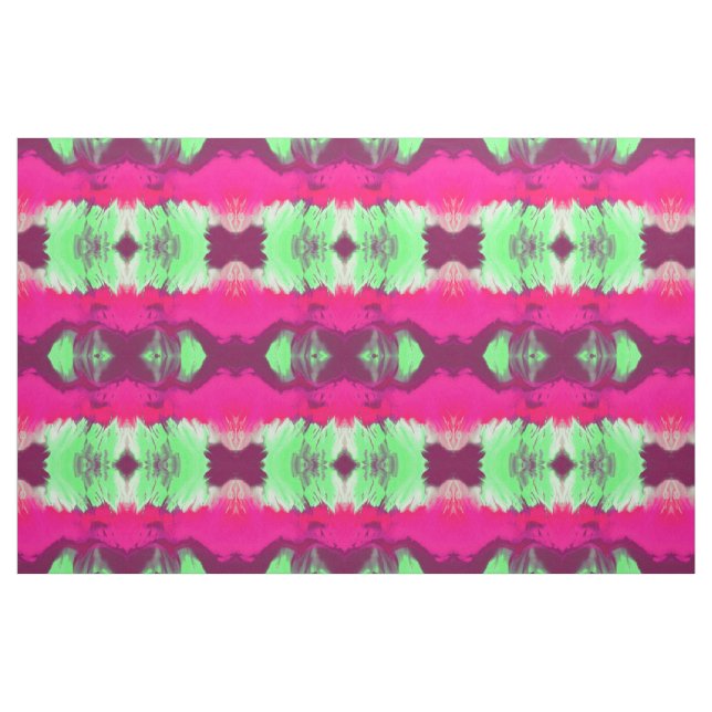 Tela Impresión pintada de color verde y rosa ("Cuarto gordo" (fat quarter))