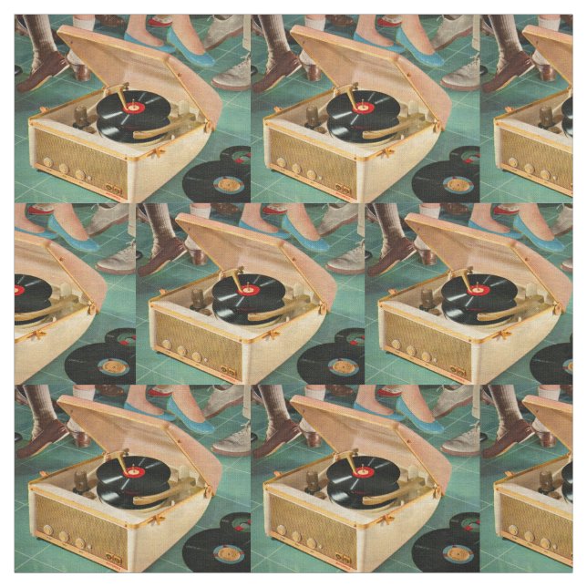 Tela impresión portátil de la novedad del tocadiscos de (Retal)