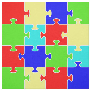 Tela Impresión temática del rompecabezas brillante de