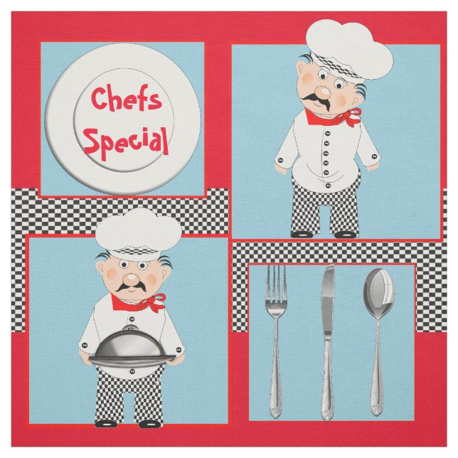 Tela Impresión temática especial de los chefs (Retal)