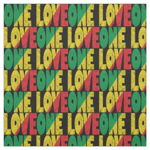 Tela Impresión tipográfica One Love Rasta Reggae