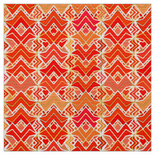 Tela Impresión tribal de batik, mandarín y Naranja li