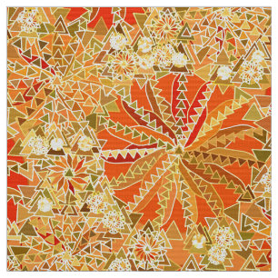 Tela Impresión tribal de Mandala, oro para mostaza y Na