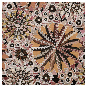 Tela Impresión tribal manala, taupe Tan y beige